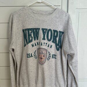 Abercrombie Kids New York Pullover Gray Sweatshirt - Soft AF - Tunic Length